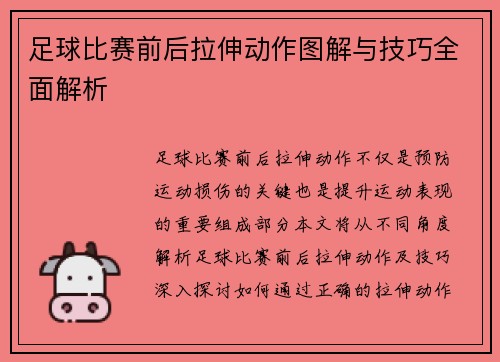 足球比赛前后拉伸动作图解与技巧全面解析