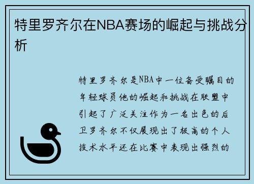 特里罗齐尔在NBA赛场的崛起与挑战分析